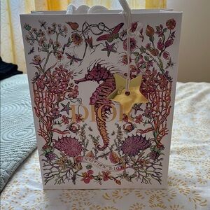 Authentic Christian Dior Floral Gift Bag with charm